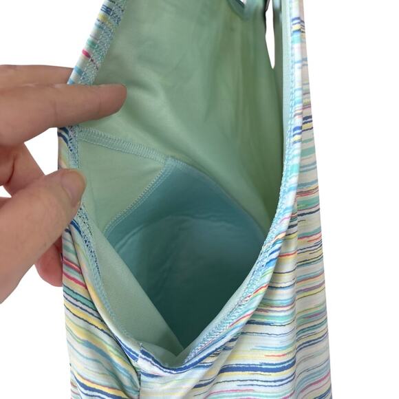 Lands' End Women's Multi-Colored Striped Tankini Built in Bra Size 18W - Picture 4 of 5